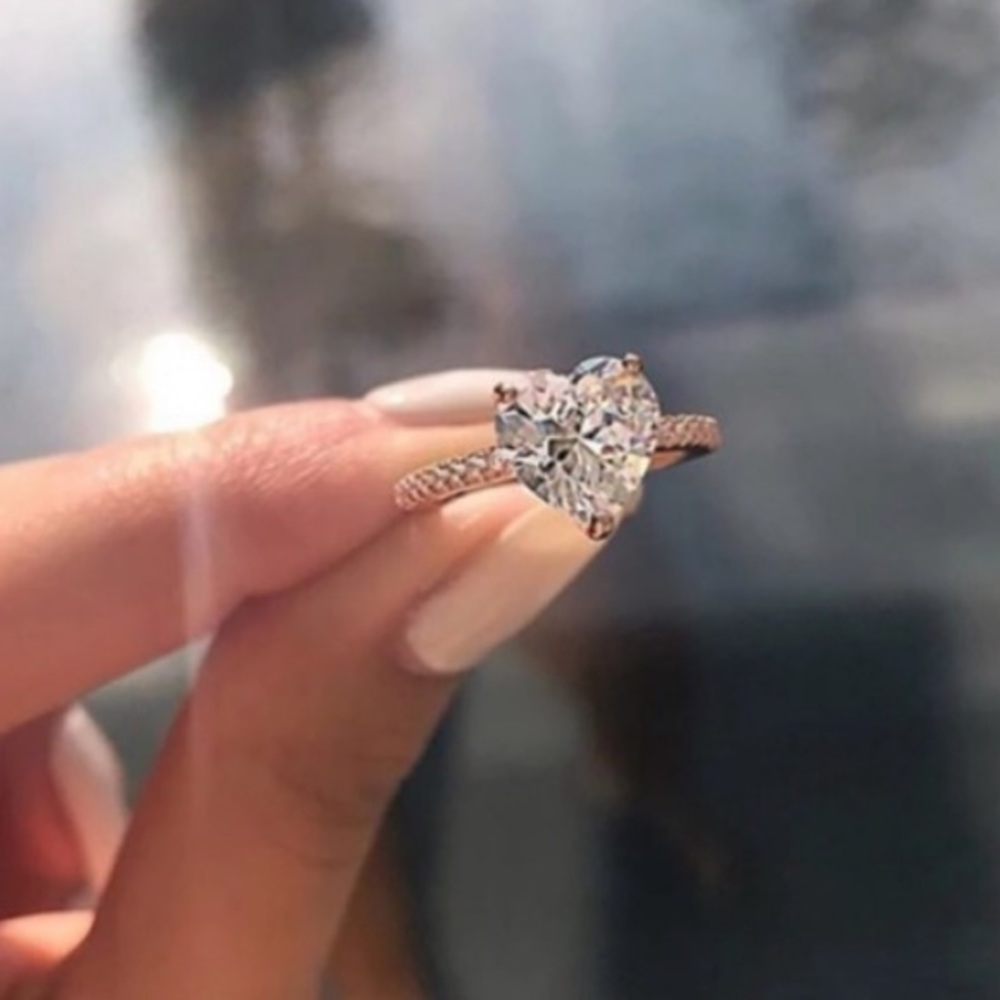 ♡♡Engagement wedding bridal new halo diamond rings - Picture 3 of 5